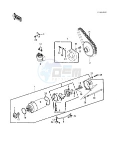 KLT 200 C [KLT200] (C1) | DIFFIRENTIAL AXLE [KLT200] drawing STARTER MOTOR_STARTER CLUTCH -- 83 KLT200-C1- -