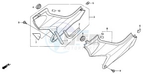 CB600F HORNET drawing SIDE COVER (CB600F3/4/5/6)