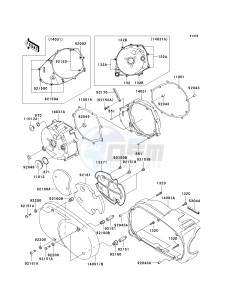 VN 1600 B [VULCAN 1600 MEAN STREAK] (B6F-B8FA) B8F drawing LEFT ENGINE COVER-- S- -