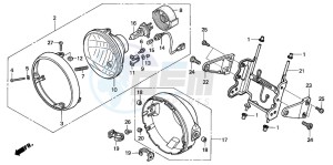 CB1300F1 CB1300SUPER FOUR drawing HEADLIGHT (1)