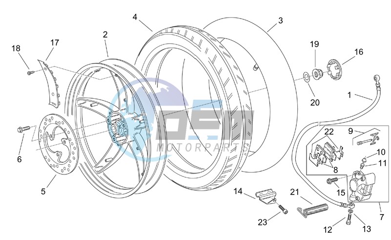 Rear wheel - disc brake