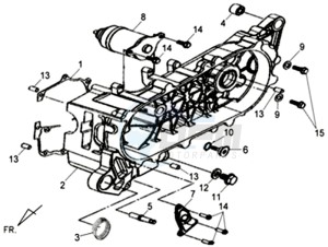 CELLO 50 drawing CRANKCASE - STARTER