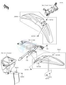 KX250F KX252AJF EU drawing Fenders