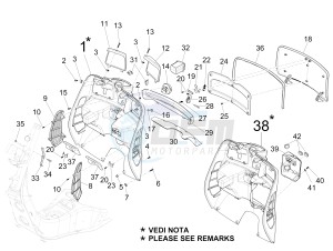 GTS 250 ie China drawing Front glovebox - Knee-guard panel