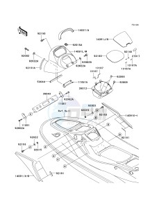 JT 1500 A [STX-15F] (A6F-A9F) A8F drawing HULL MIDDLE FITTINGS