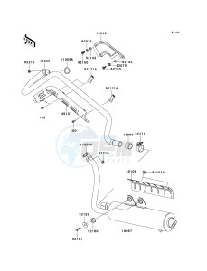 KVF 700 A [PRAIRIE 700 4X4] (A6F) A6F drawing MUFFLER-- S- -