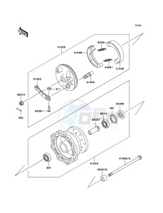 KLX110 KLX110-A4 EU drawing Front Hub