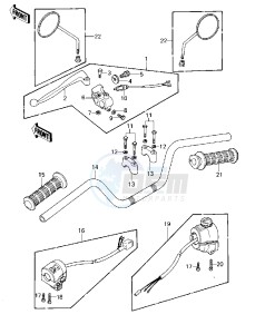 KZ 1000 A [KZ1000] (A3-A4) [KZ1000] drawing HANDLEBAR -- 79-80 A3_A3A_A4- -