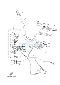 YFM700FWAD GRIZZLY EPS (2UD5) drawing STEERING HANDLE & CABLE