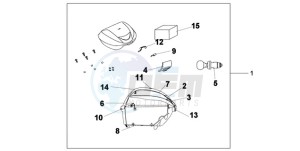 SH300A9 UK - (E / ABS MKH) drawing TOP BOX 35 L QUASAR SILVER