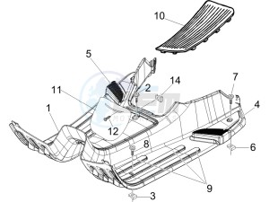 LX 150 4T USA drawing Central cover - Footrests