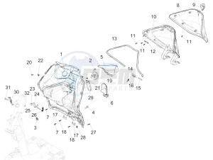 Liberty 125 iGet 4T 3V ie ABS (EMEA) drawing Front glove-box - Knee-guard panel