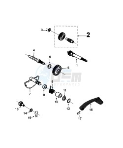 DJANGO 50 4TY O (EURO4) drawing GEARBOX AND KICKSTART