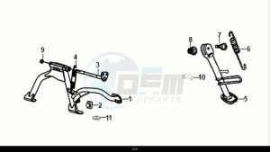 ORBIT III 125 (XE12W2-EU) (E5) (M1) drawing MAIN STAND - KICK STARTER ARM