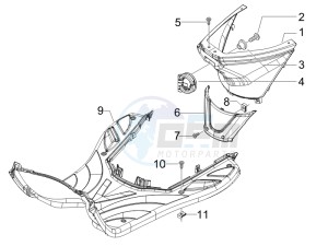 Fly 100 4t 2008 drawing Central cover - Footrests