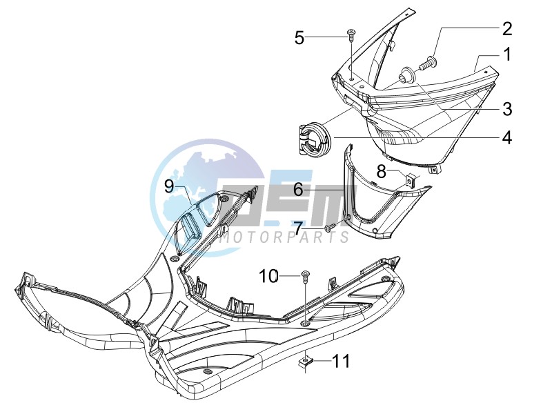 Central cover - Footrests