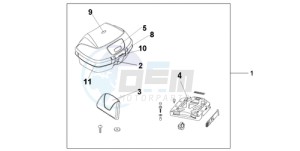 NT700VA UK - (E / MKH) drawing TOP BOX 35 L BLOOM RED M