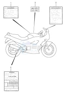 GSX600F (E2) Katana drawing WARNING LABEL