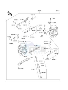 EX 500 D [NINJA 500R] (D6F-D9F) D8F drawing CARBURETOR-- D8F_D9F- -