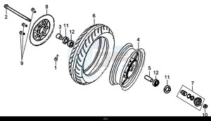 X'PRO 50 (25 Km/h) (AE05W9-NL) (E4) (L8-M1) drawing FRONT WHEEL