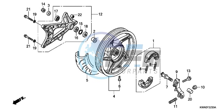 30 REAR WHEEL/SWINGARM