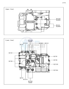 Z650 ER650HJF XX (EU ME A(FRICA) drawing Crankcase Bolt Pattern