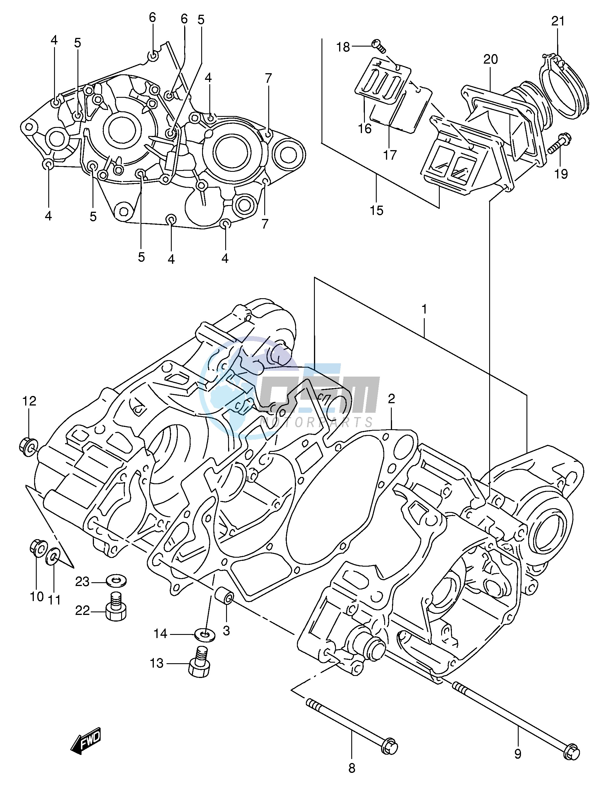 CRANKCASE (MODEL W X Y)