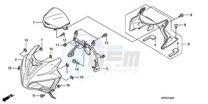 CBR125RWA Europe Direct - (ED / BLA) drawing UPPER COWL (CBR125RW7/RW9/RWA)