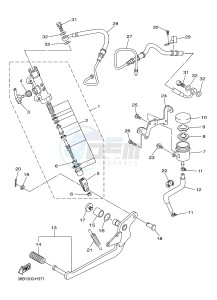 XJ6SA 600 DIVERSION (S-TYPE, ABS) (36DE 36DG) drawing REAR MASTER CYLINDER