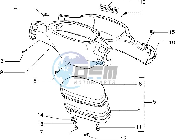 Speedometers Kms. - handlebar cover