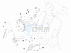 GTS 300 ie USA drawing Head lights - Turn signal lamps