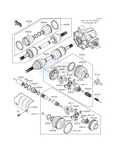 KLF 400 B [BAYOU 400 4X4] (B4-B6) [BAYOU 400 4X4] drawing DRIVE SHAFT-- FRONT- -