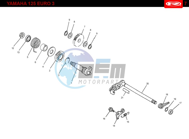 KICKSTART SHAFT  EURO3