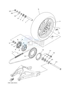 MT09 900 (1RC9) drawing REAR WHEEL