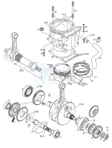 Pegaso 650 drawing Drive shaft - Cylinder - Piston N-S