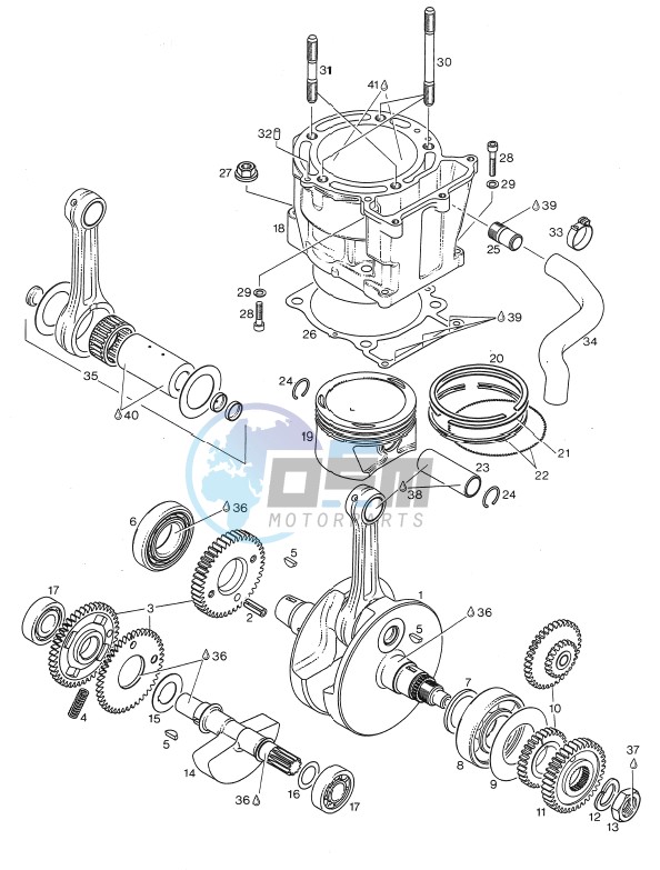 Drive shaft - Cylinder - Piston N-S