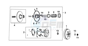 CRUISYM 125I ABS (L8 L9) EU EURO4 drawing DRIVEN PULLEY ASSY