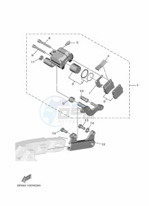 YZ65 (BR8A) drawing REAR BRAKE CALIPER