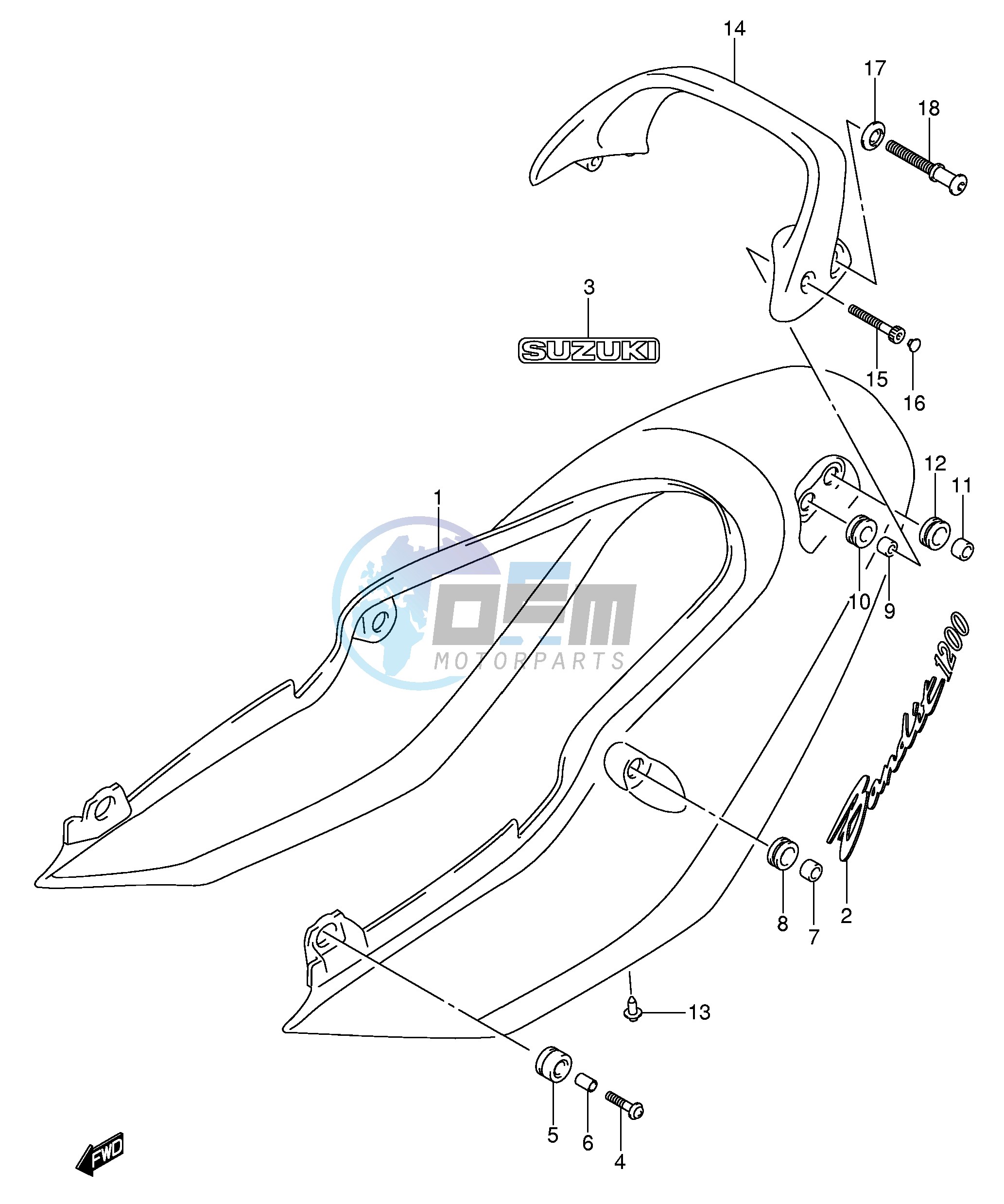 SEAT TAIL COVER (GSF1200K5)