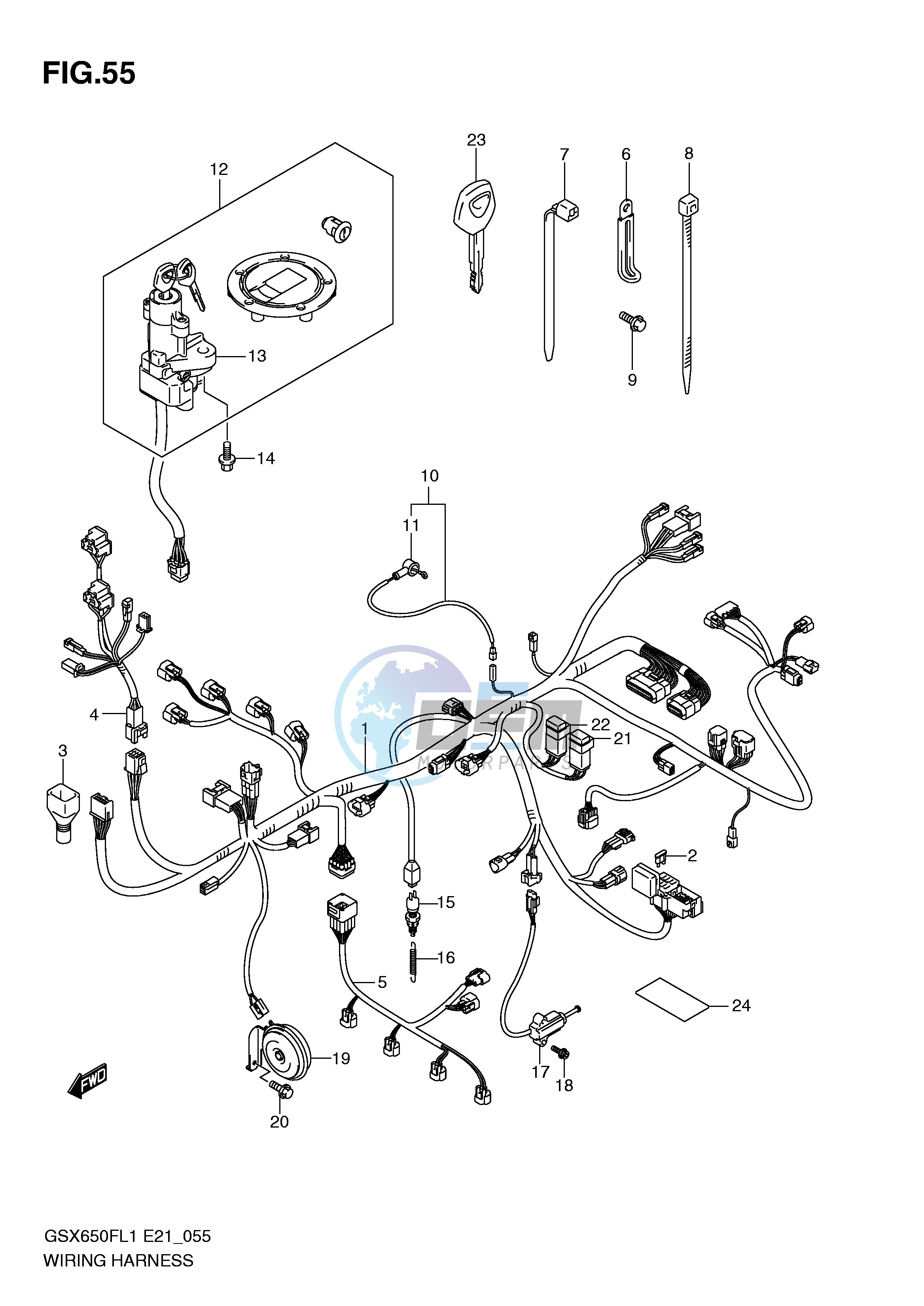 WIRING HARNESS (GSX650FUL1 E24)