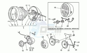 California 1100 drawing Headlight-horn