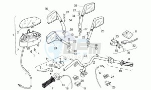 SR 50 1994-1996 Horizontal cil drawing Handlebar - Controls