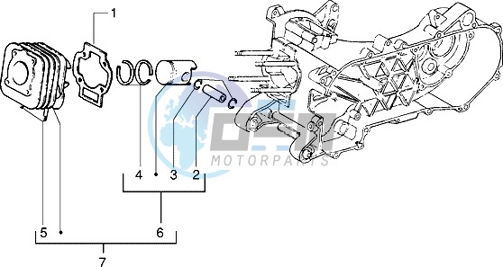 Cylinder-piston-wrist pin assy