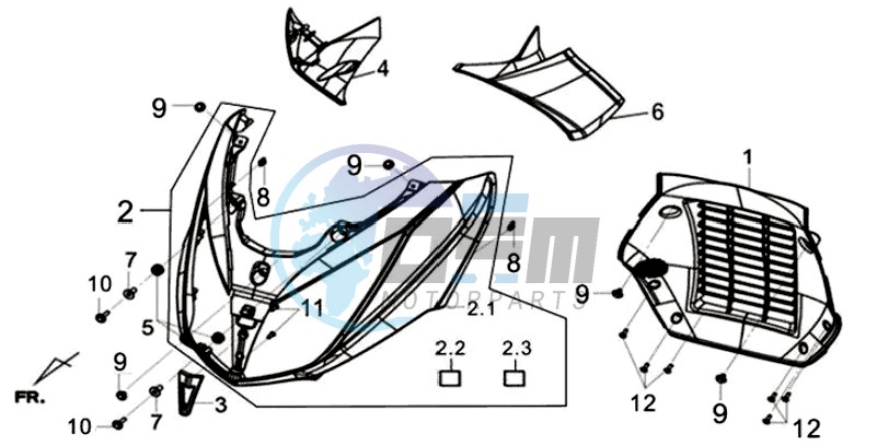 FRONT COVER /  INDICATORS / LEG INNER SHIELD