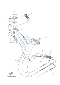 YFM350A YFM350TE GRIZZLY 350 2WD (B142 B143 B144) drawing STEERING HANDLE & CABLE