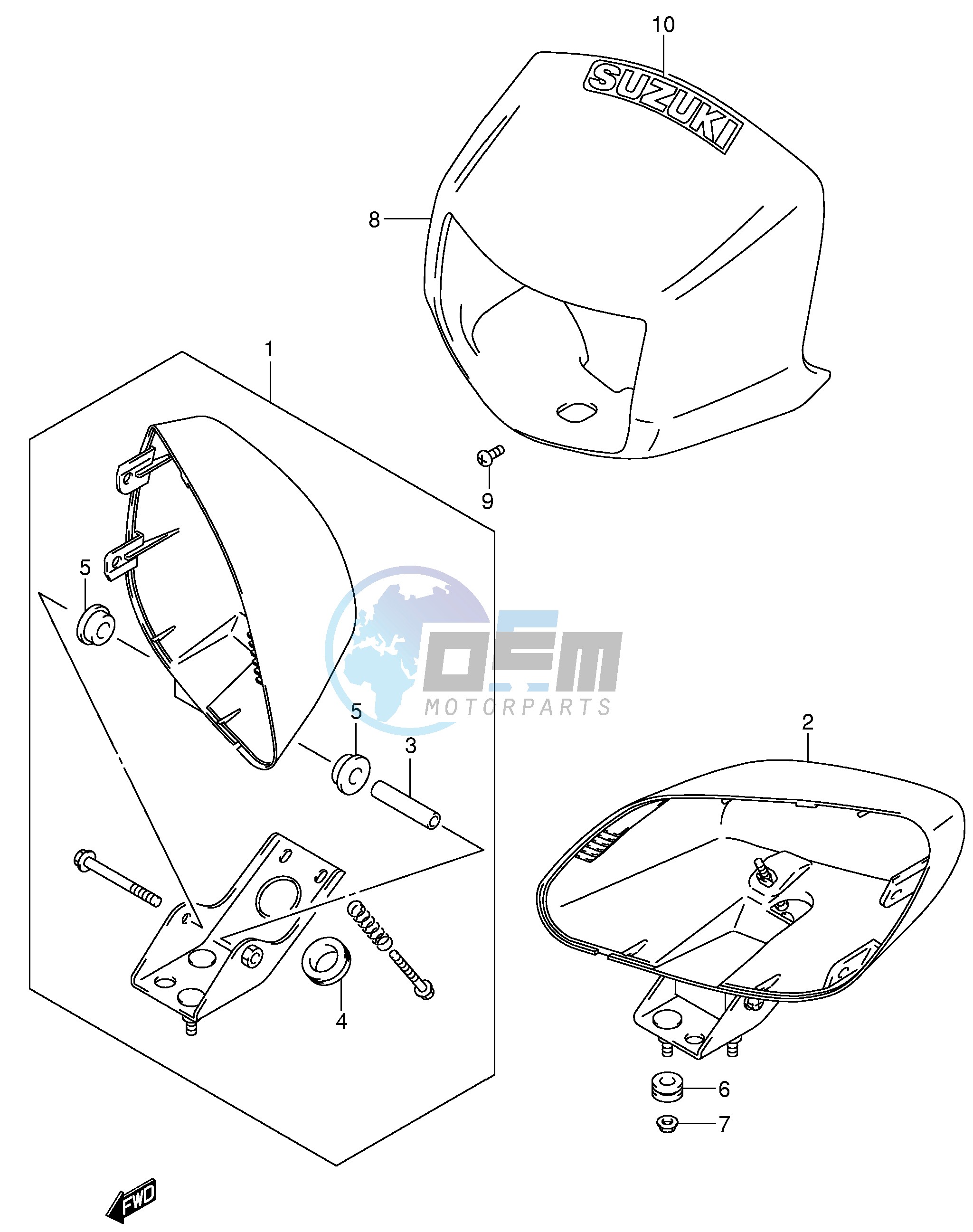 HEADLAMP HOUSING (MODEL K4 K5 K6)