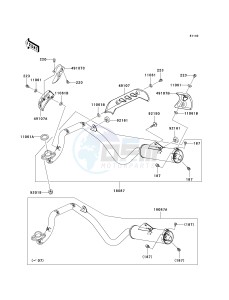 KLX 110 A (KLX110 MONSTER ENERGY) (A6F-A9FA) A9FA drawing MUFFLER-- S- -