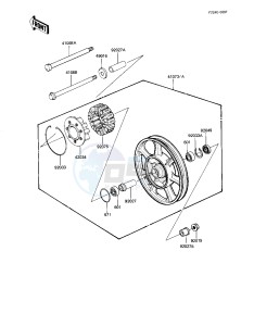 KZ 1100 D [SPECTRE] (D1-D2) [SPECTRE] drawing REAR WHEEL_HUB