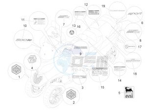 MP3 500 Sport Business ABS (NAFTA) drawing Plates - Emblems