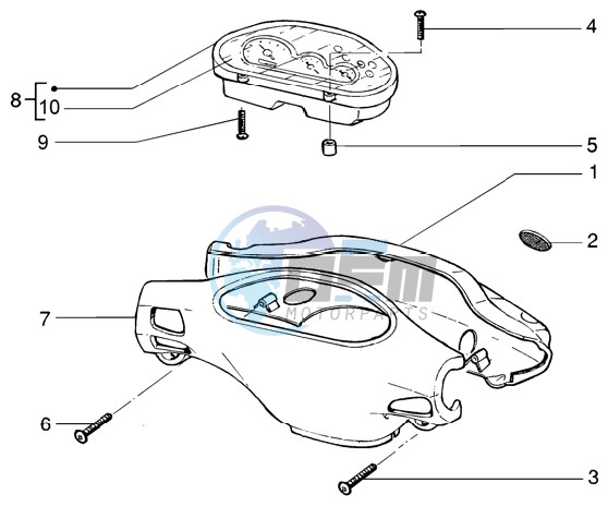 Speedometers Kms. - handlebar cover